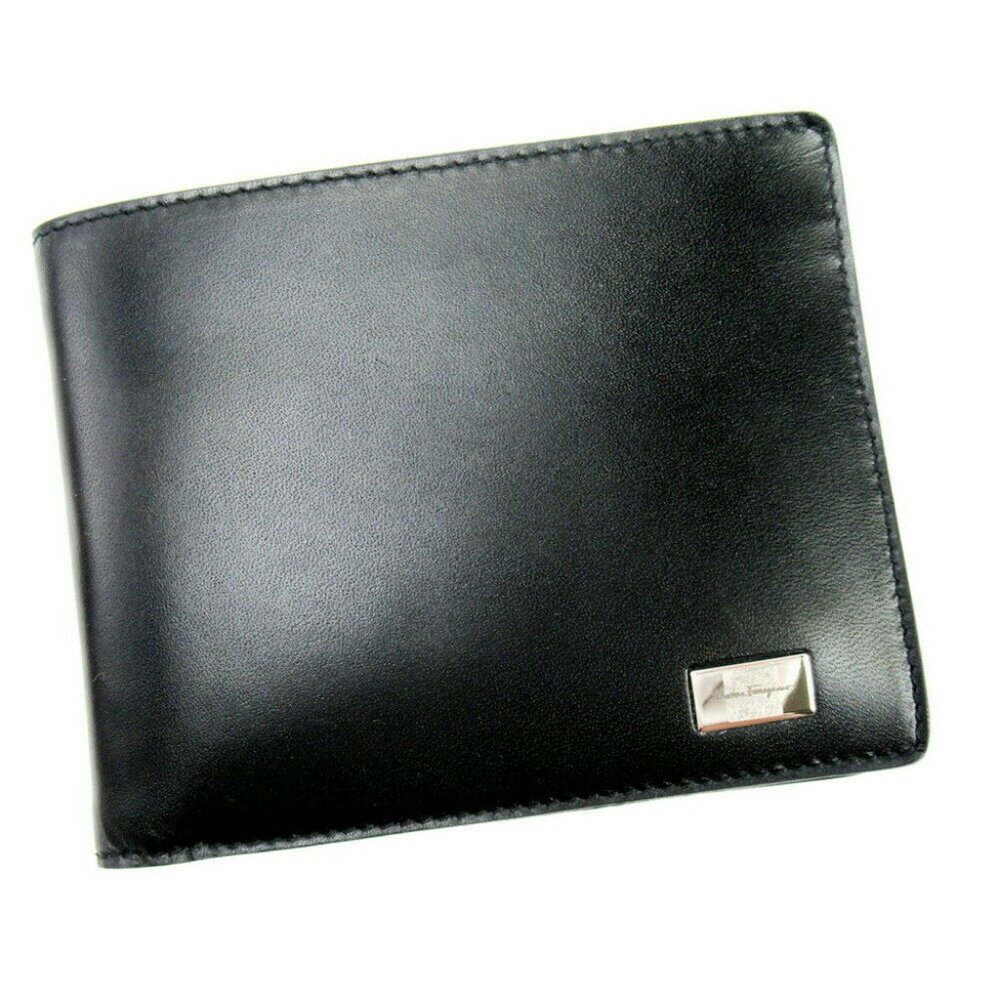 Salvatore ferragamo Two-fold wallet leather Auth used T10158